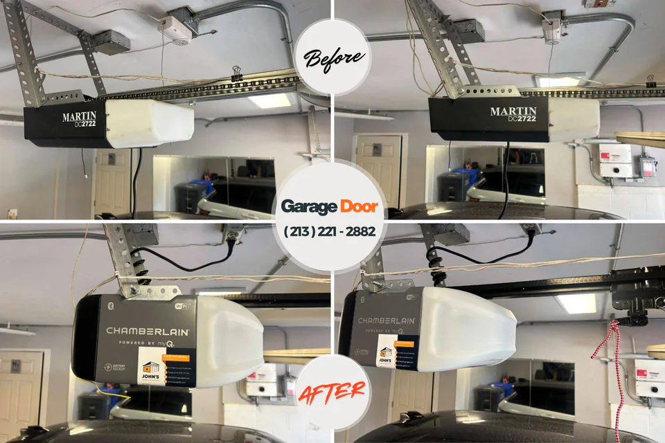 Before and after: garage door repair Roaming Shores, OH